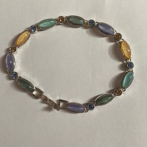 Multicolor silver plated bracelet